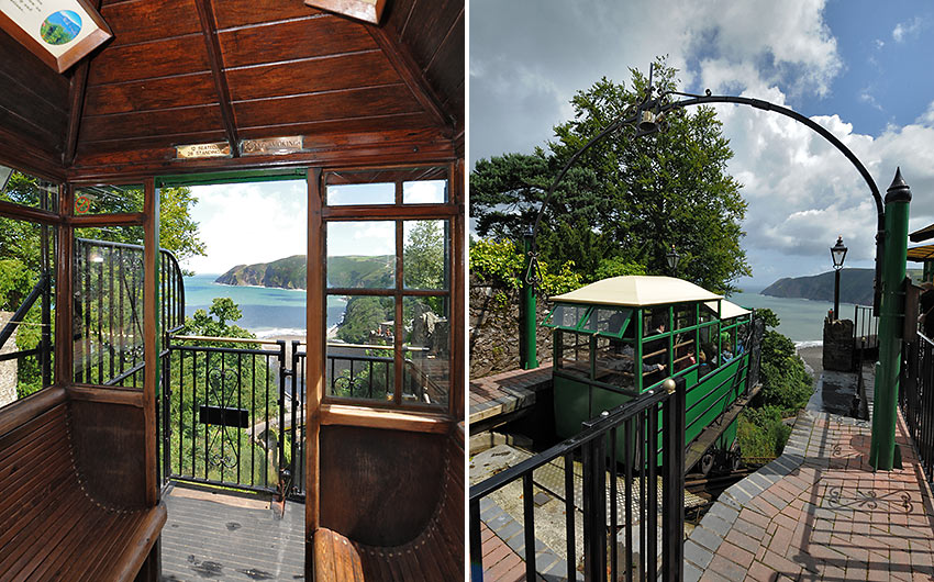 views of the North Devon Coastline from the Lynton & Lynmouth Funicular Cliff Railway
