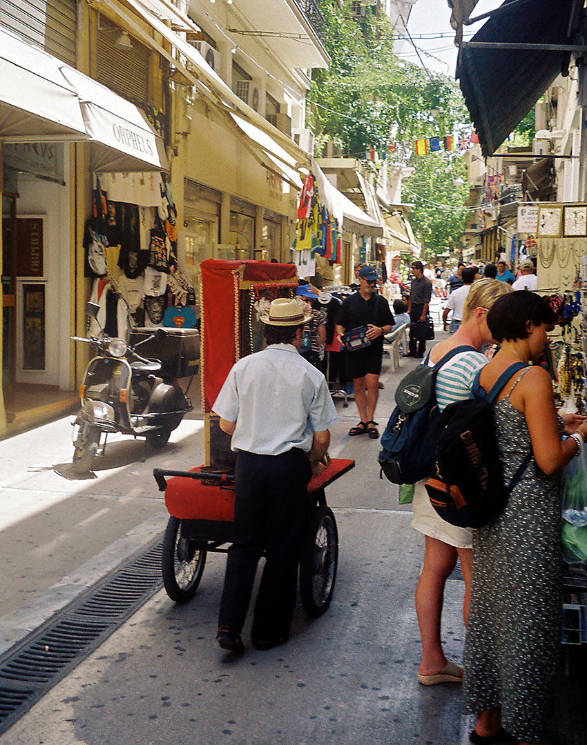 street scene near the Plaka neighborhood of Athens