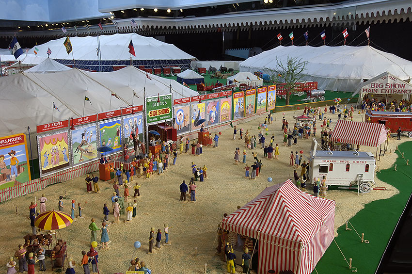 miniature model of the fictional Howard Bros. Circus