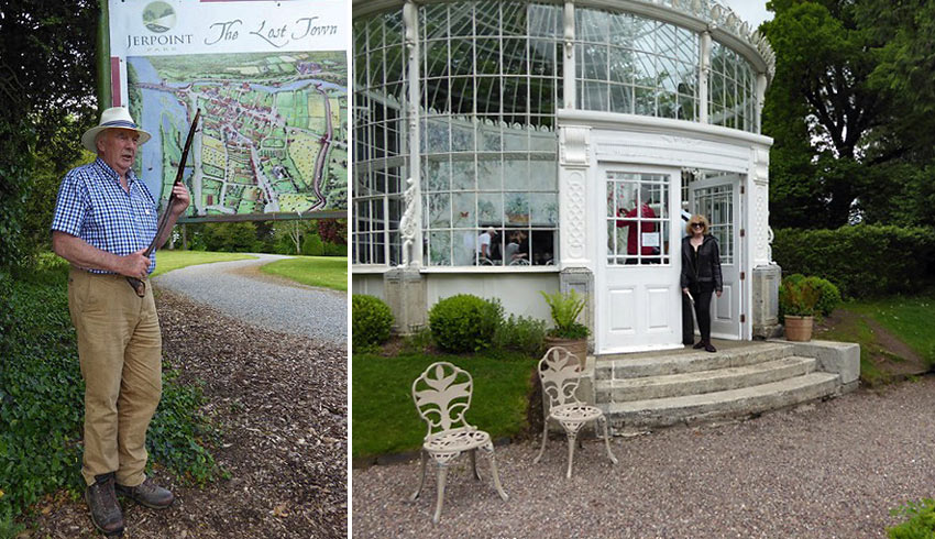 owner Joe O'Connell and the writer at Woodstock Gardens and Aboretum