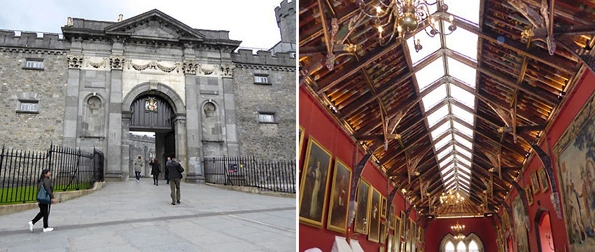 exterior and interior views of Kilkenny Castle