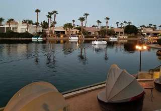 Lake La Quinta waterfront at dusk