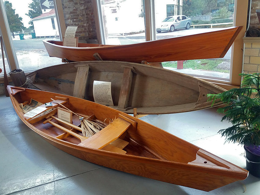 pirogues on display at the Traditional Louisiana Boatbuilding and Museum in Lockport