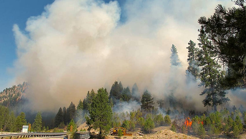 backburn started by firefighters at Atlanta, Idaho
