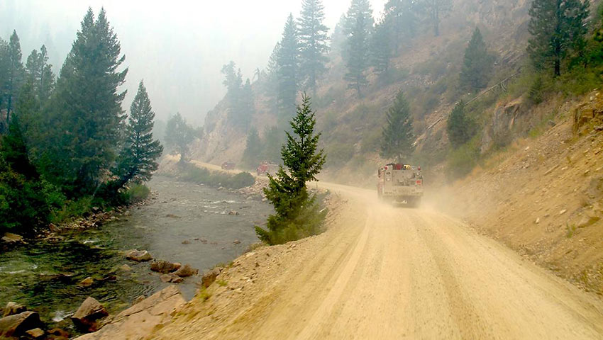 convoy of firefighters