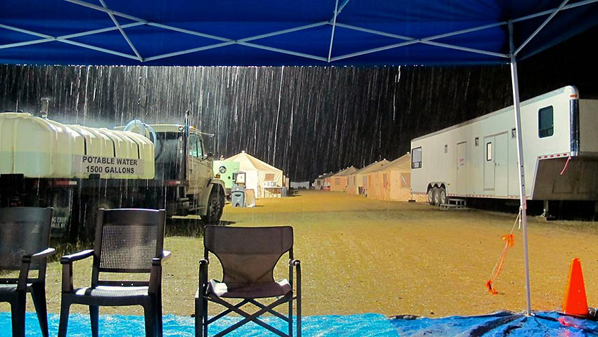 thunderstorm at the fire camp