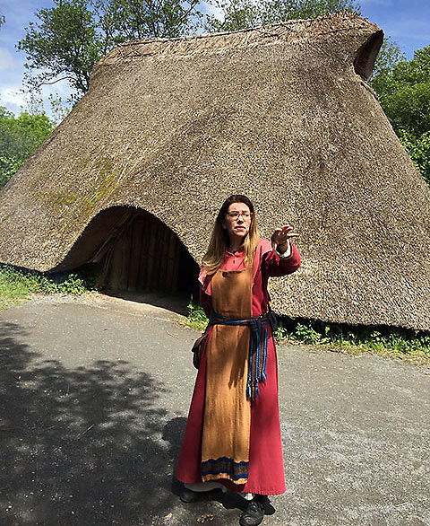 tour guide dressed in attire of the period