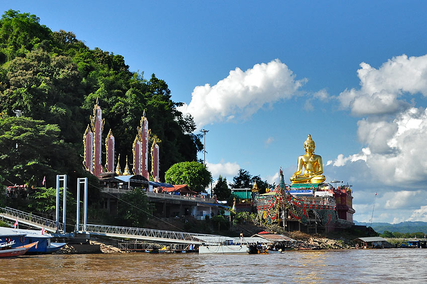 golden Buddha along the Mekong River