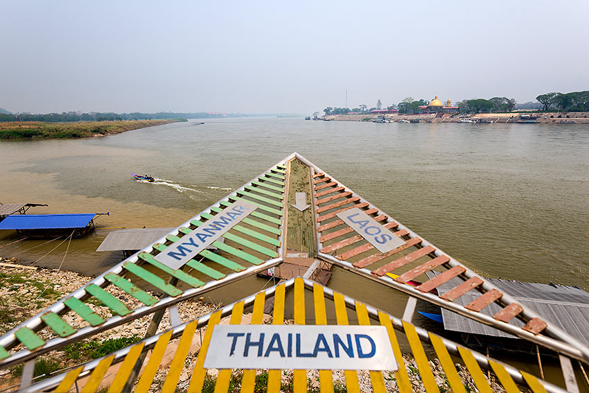 view of Mekong River in Thailand from a boat