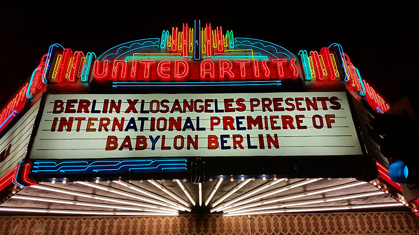 the premiere showing of Babylon Berlin at the Theatre at Ace Hotel