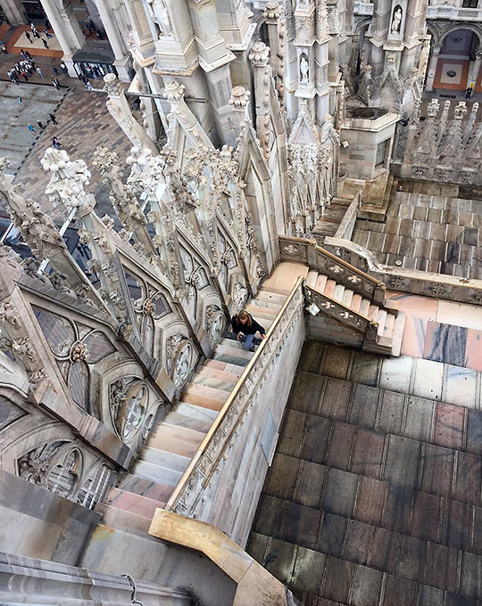 the final set of steps towards the Duomo terrace