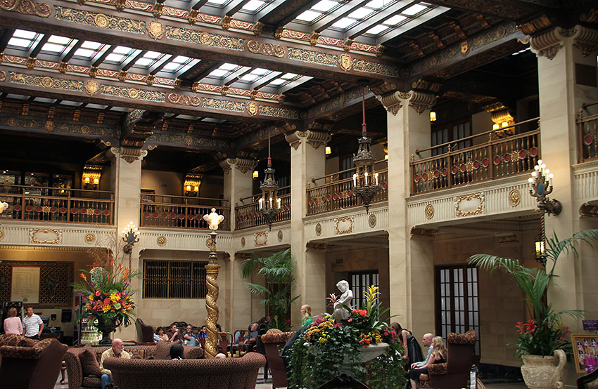 lobby of the Davenport Hotel