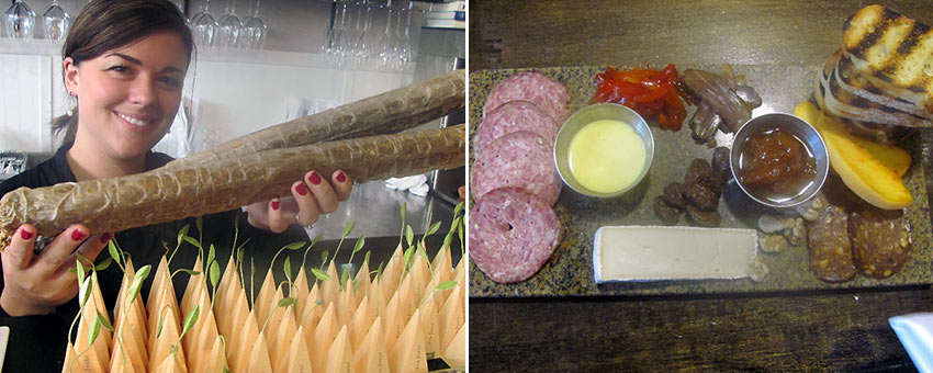 Homemade salamis and charcuterie at Sante