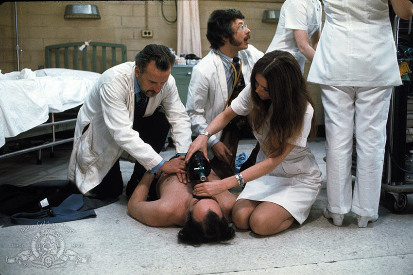 a scene from the movie The Hospital