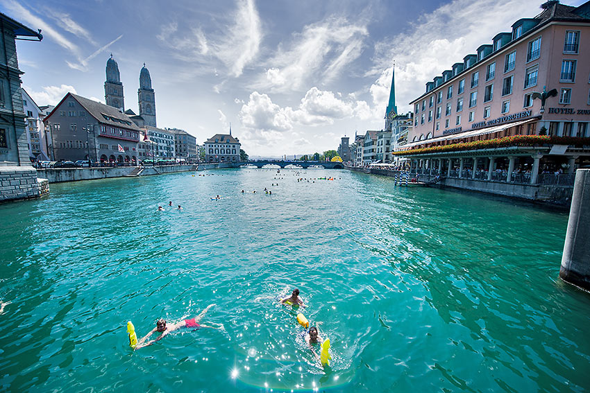 swimming in the River Limmat