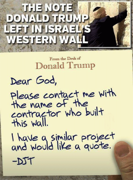 the note Donald Trump left in Israel's Western Wall