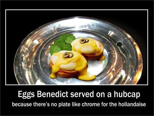 Eggs Benedict on hubcap