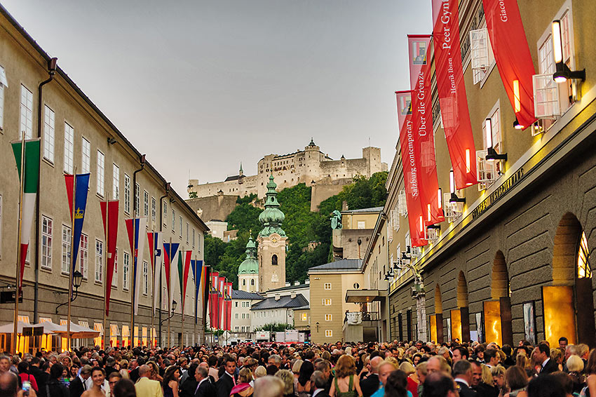Salzburg Festival guests at Hofstallgasse