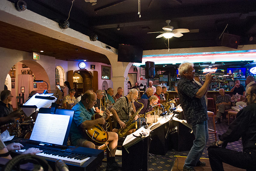 John Thomas doing a trumpet solo with Johnny Vana’s Big Band Alumni