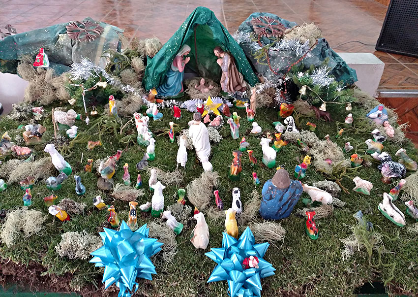 nativity scene at a Peruvian school