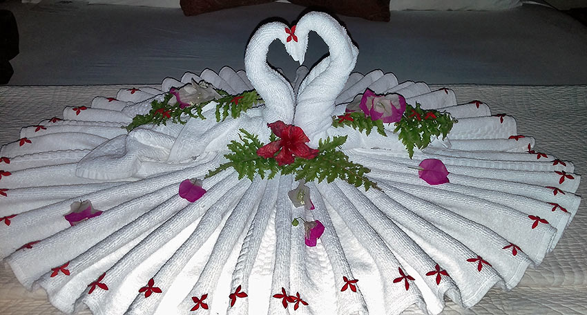 towel art at the Sunset in the Palms Resort