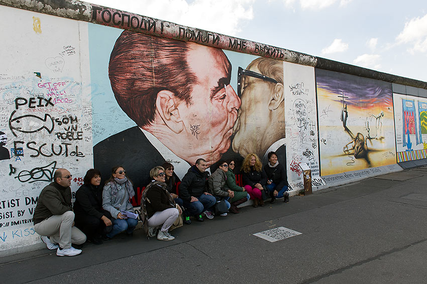 Bruderkuss (Fraternal Kiss) Graffiti at the Berlin Wall