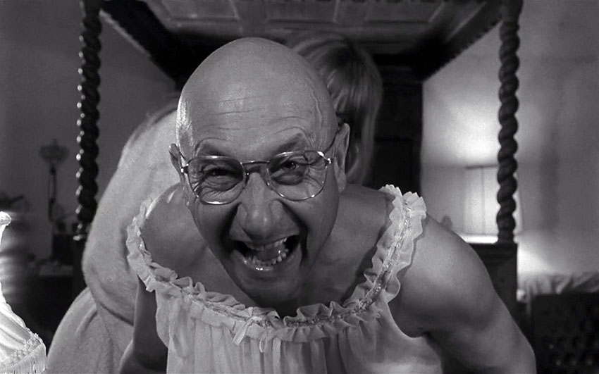 Donald Pleasence in a scene from 'Cul-de-Sac'