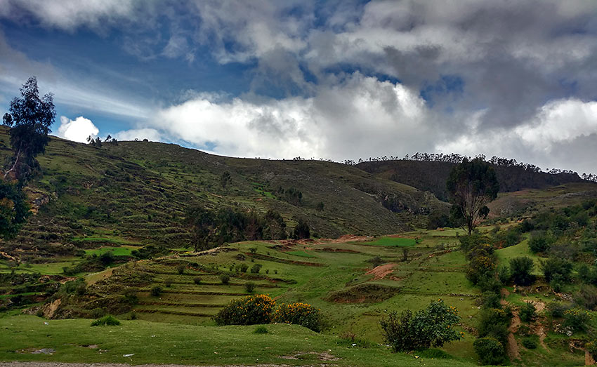 Huaricolca hills during the rainy season