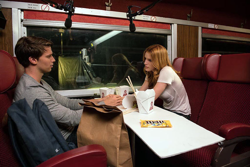 Patrick Schwarzenegger with Bella Thorne on a late-night date scene from 'Midnight Sun'