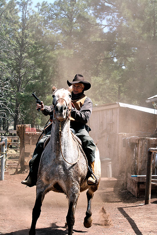 writer on a gun escapade outside of Williams, Arizona