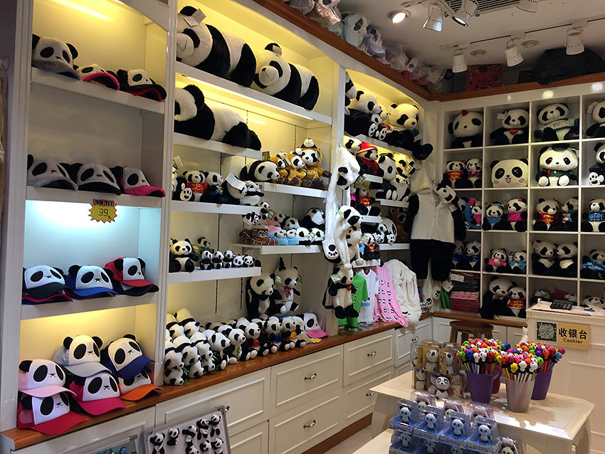 panda tchotchkes at a Beijing store
