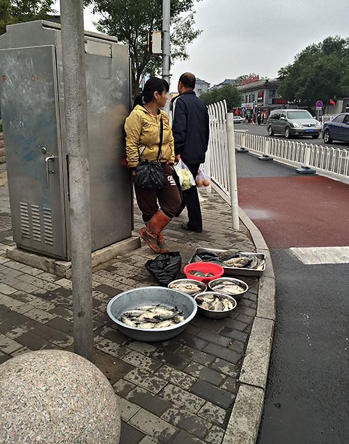 selling produce at a Beijing street