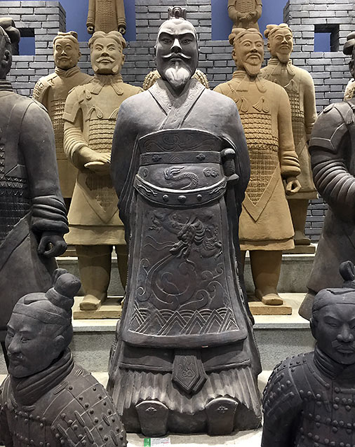 life-size Terra Cotta general statue modeled on a Terra Cotta officer