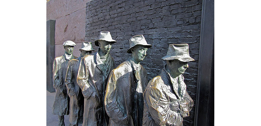 The Breadline by sculptor Georg Segal, at the FDR Memorial