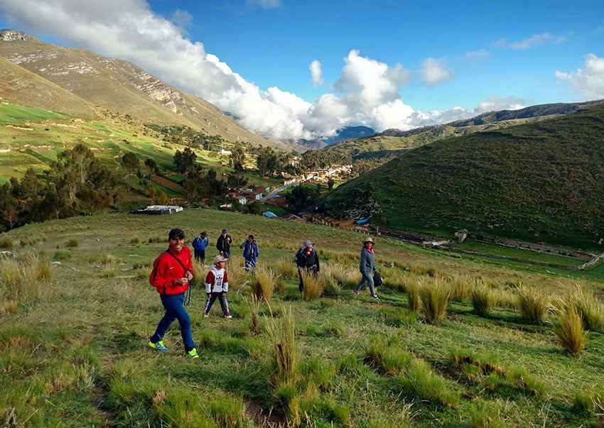 a hillside at Huaricolca