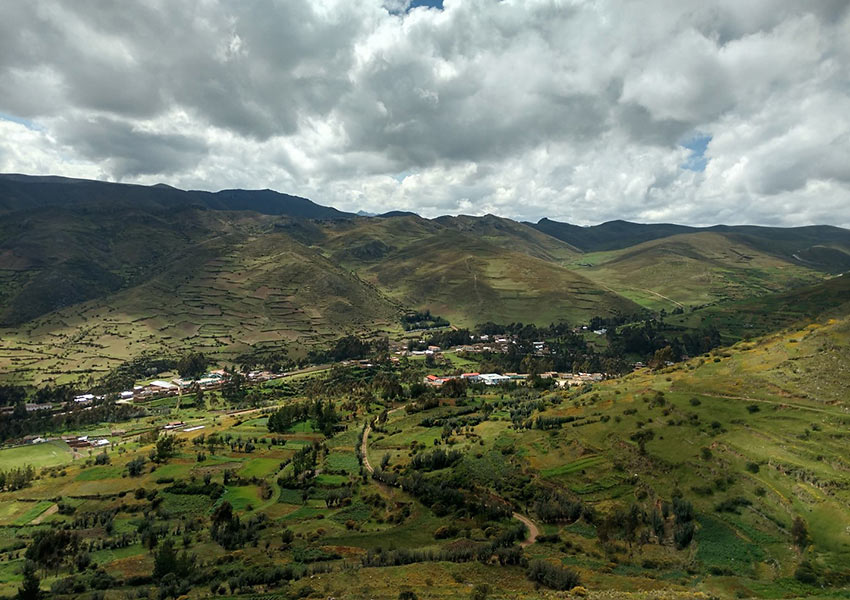 panoramic view of Huaricolca, Peru