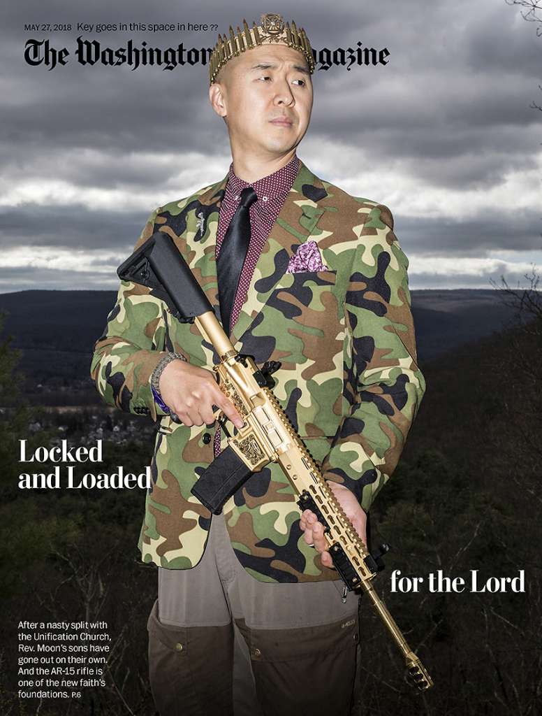 Hyung Jin “Sean” Moon, leader of Sanctuary Church, on the cover of the May 27 issue of the Washington Post Magazine