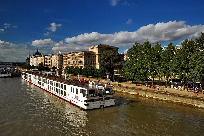 Viking River Cruises' Lif docks on the Danube in Budapest