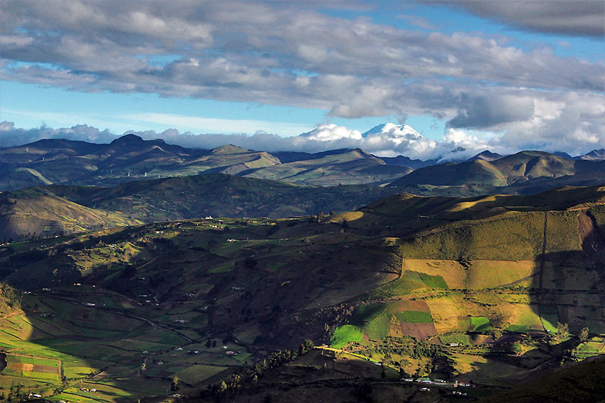 Cotopaxi Volcano partly hidden by clouds