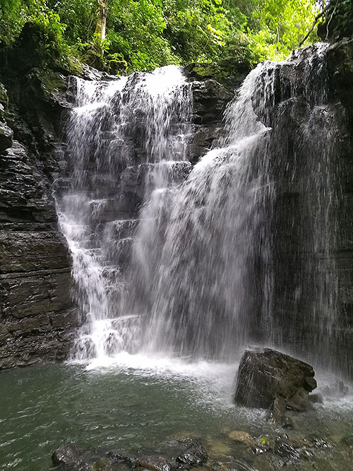 a waterfall in Ecuador