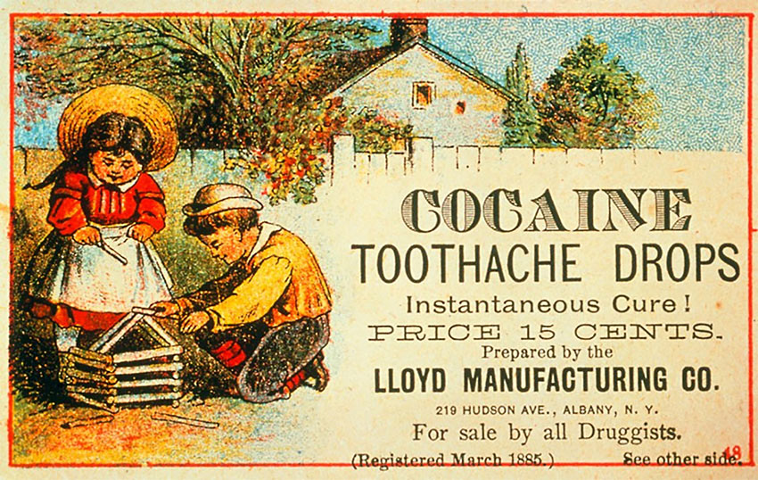 ad for Lloyd Manufacturing's Cocaine Toothache Drops