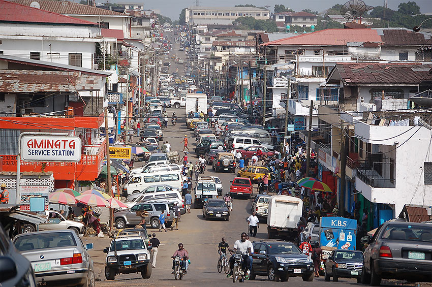 downtown Monrovia in 2009