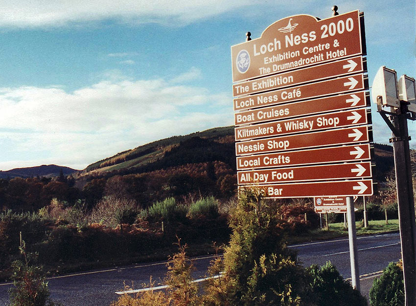 large road sign, Loch Ness