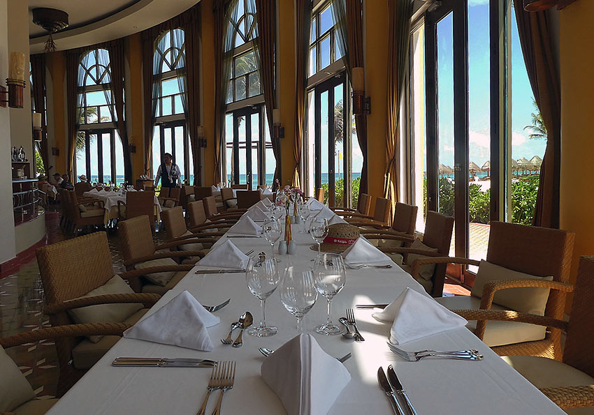 seating for lunch and/or dinner overlooking the beach