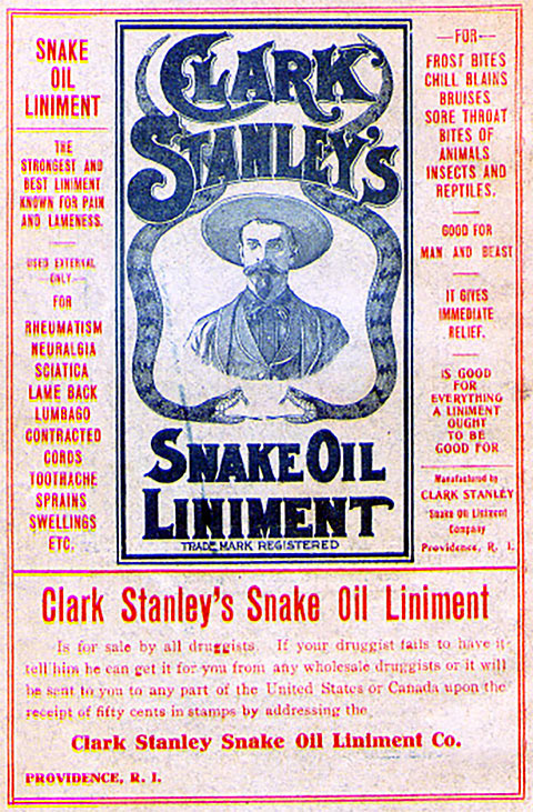 ad for Clark Stanley's Snake Oil Liniment