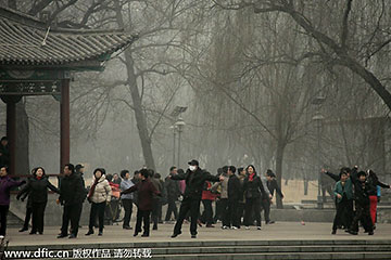 smog in Shanghai, China