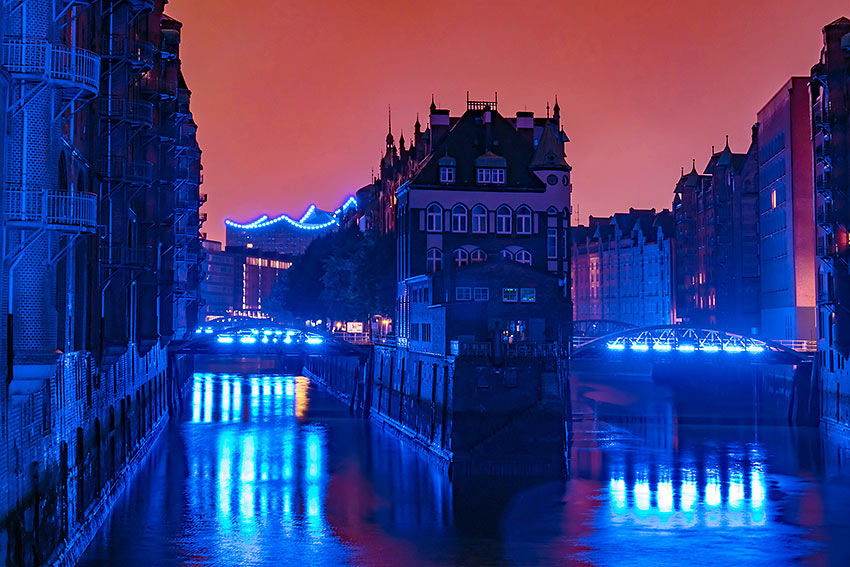 Blue Port Night (2017) during Cruise Days in the Speicherstadt, Hamburg