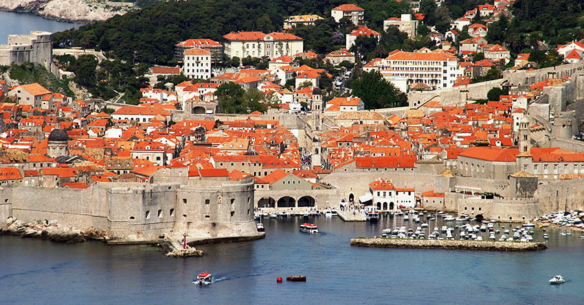 view of the walled city of Dubrovnik