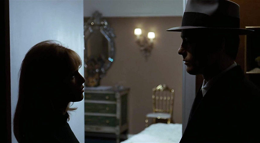 Alain Delon and Nathalie Delon in a scene from Le samouraï