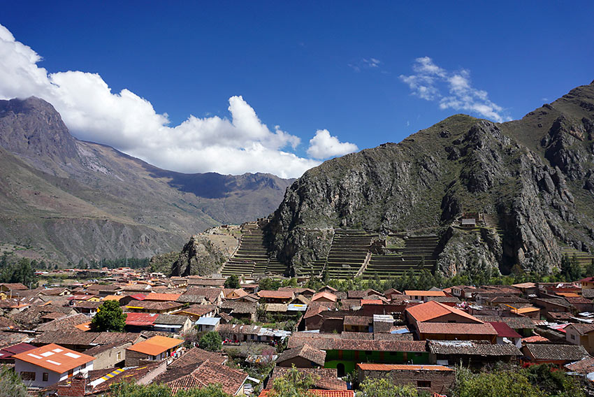 Ollantaytambo town and its Incan ruins